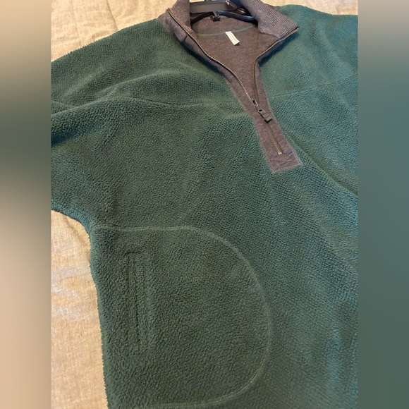 FP Movement by Free People Forest Green Half-Zip Fleece with Charcoal Trim - Picture 6 of 7